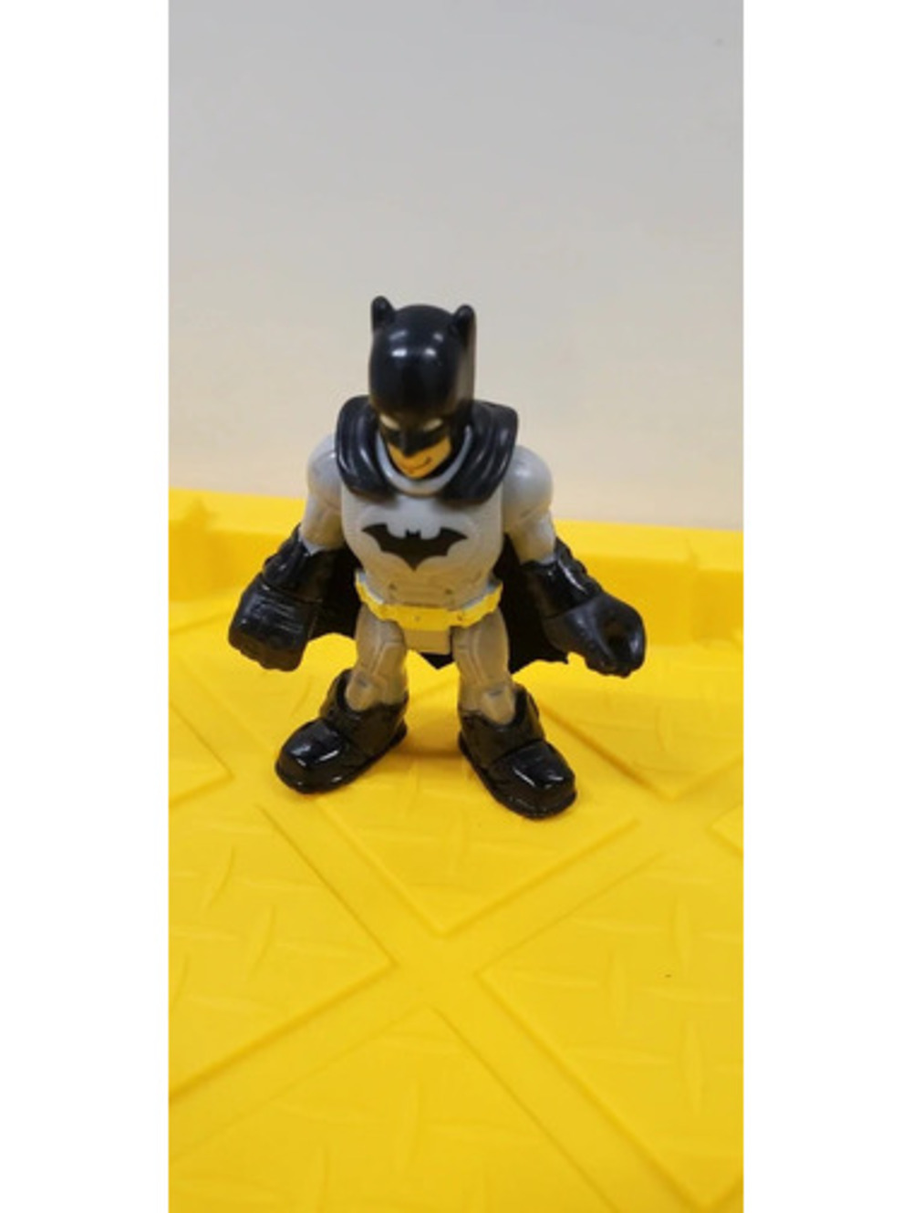 Fisher Price Imaginext Batman Action Figure Grey Suit Black Cowl Cape DC Friends